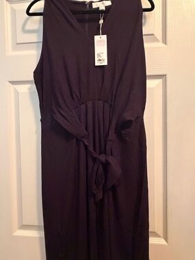 Lilly Pulitzer Wisteria Sleeveless Tie-Front Maxi Dress in Onyx 16 black